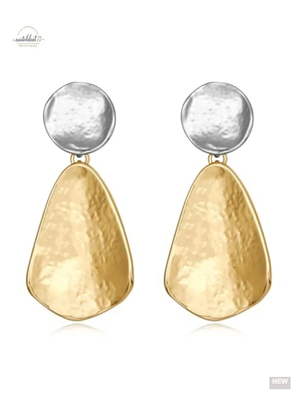 Gold Plated Geometric Chunky Dangle Earrings Statement Jewelry